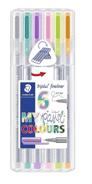 Staedtler Fineliner Triplus 0,3mm Asortiment pastel (6)